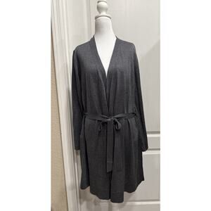 Eileen Fisher Women’s Medium Long Tie Waist Cardigan Tencel Cotton Silk Neutral